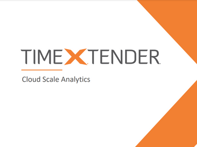 An image with 'TimeXtender cloud scale analytics' text and 2 orange triangles on the right side.