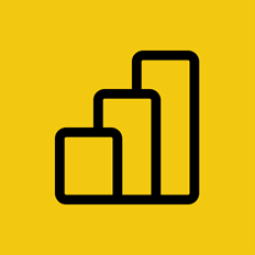 The Power BI logo in icon form.